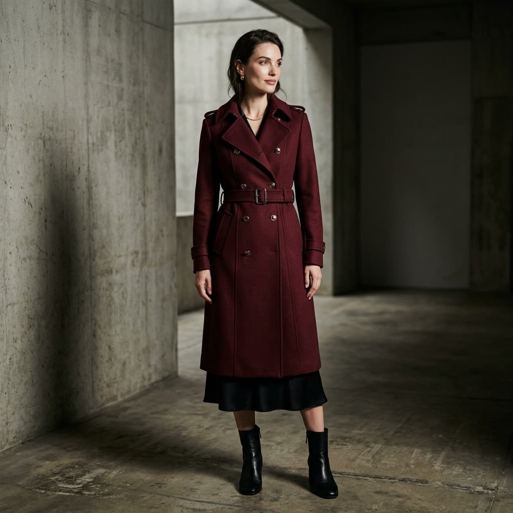 Manteau en Laine Structuré